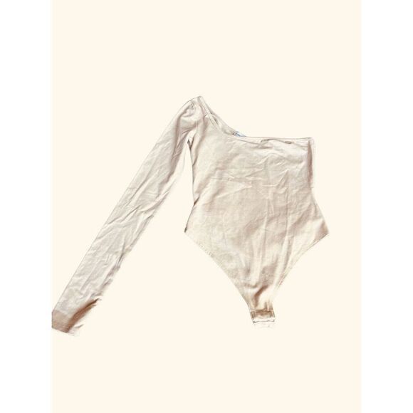 Lovers And Friends Tenley Bodysuit Sand Color Women’s XXS Off Shoulder 1 Sleeve - Picture 8 of 11